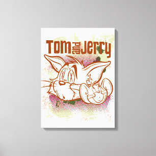 Tom en Jerry Brown en Green Canvas Afdruk