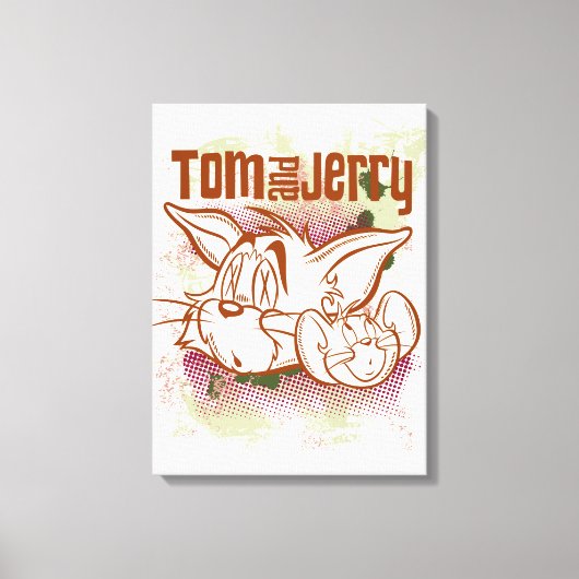 Tom en Jerry Brown en Green Canvas Afdruk (Voorkant)