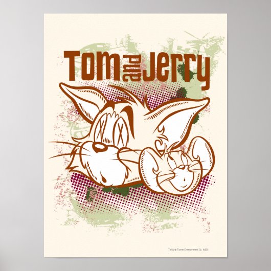 Tom en Jerry Brown en Green Poster (Voorkant)