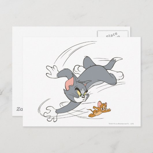 Tom en Jerry Chase Draaien Briefkaart (Voorkant / Achterkant)