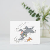 Tom en Jerry Chase Draaien Briefkaart (Staand voorkant)