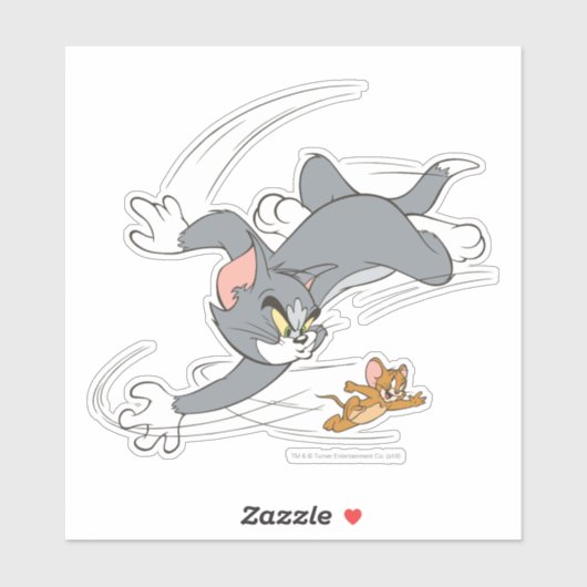 Tom en Jerry Chase Draaien Sticker (Vel)