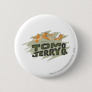 Tom en Jerry Chase Logo Ronde Button 5,7 Cm