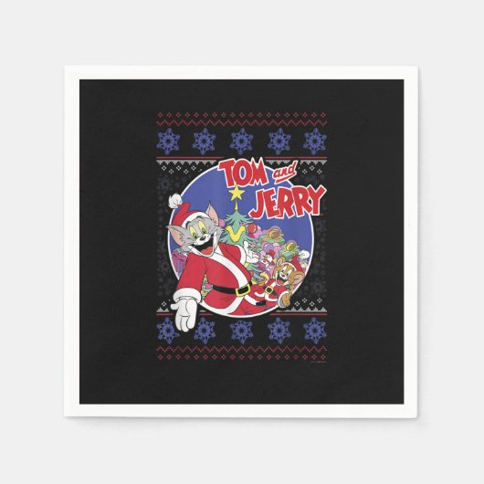 Tom en Jerry Classic Kerstmis Ugly Sweater_1 Servet (Voorkant)