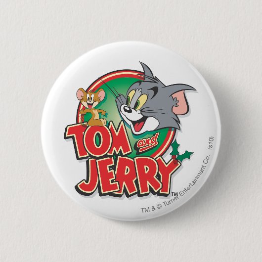 Tom en Jerry Classic Logo Ronde Button 5,7 Cm (Voorkant)