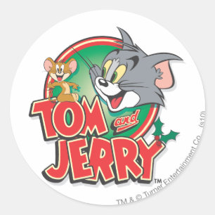 Tom en Jerry Classic Logo Ronde Sticker