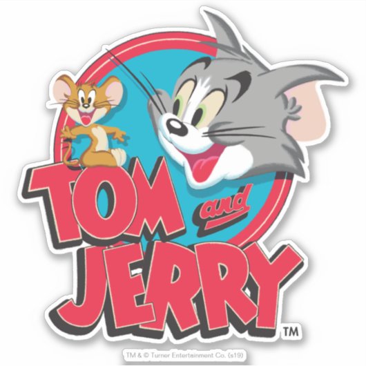 Tom en Jerry Classic Logo Sticker (Voorkant)