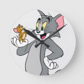 Tom en Jerry Clock Ronde Klok (Voorkant)
