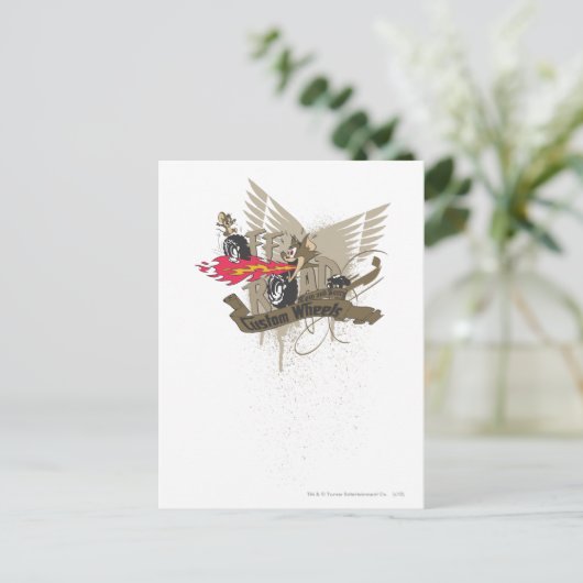 Tom en Jerry Custome Wheels Briefkaart (Staand voorkant)