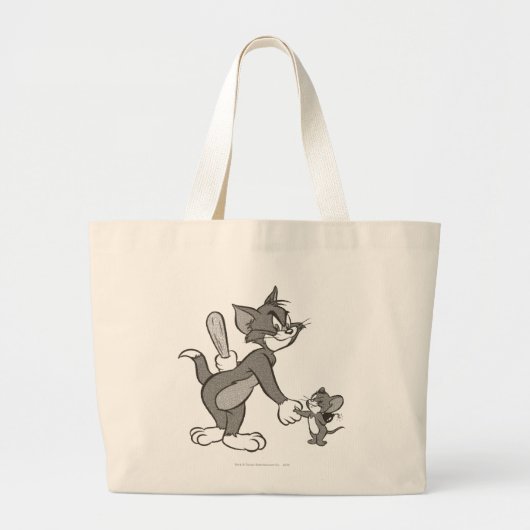 Tom en Jerry Deceitful Handshake Grote Tote Bag (Voorkant)