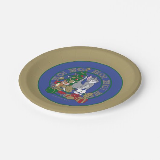 Tom en Jerry die Cadeaus openen Papieren Bordje (Gekanteld)