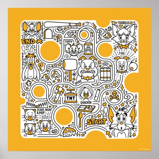 Tom en Jerry Doodle Art Poster (Voorkant)