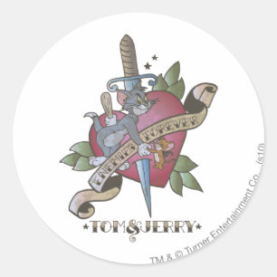 Tom en Jerry Enemies Forever 2 Ronde Sticker
