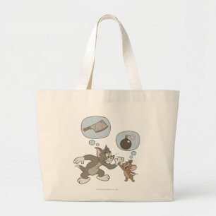 Tom en Jerry Evil Thoughts Grote Tote Bag
