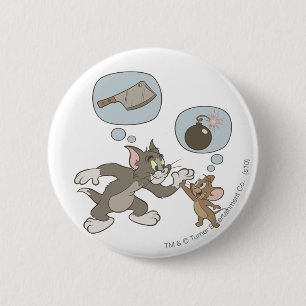 Tom en Jerry Evil Thoughts Ronde Button 5,7 Cm