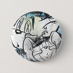 Tom en Jerry Grimey Ronde Button 5,7 Cm