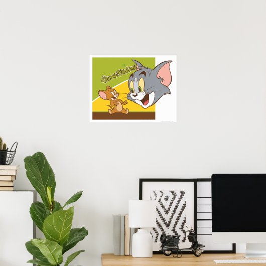 Tom en Jerry Hanna Barbera Logo Poster (Thuiskantoor)