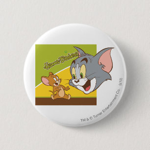 Tom en Jerry Hanna Barbera Logo Ronde Button 5,7 Cm