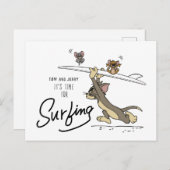 Tom en Jerry "Het is tijd om te surfen" Briefkaart (Voorkant / Achterkant)