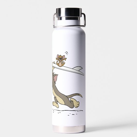 Tom en Jerry "Het is tijd om te surfen" Waterfles (Achterkant)