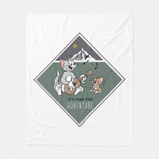 Tom en Jerry "Het is tijd voor avontuur" Fleece Deken (Voorkant)
