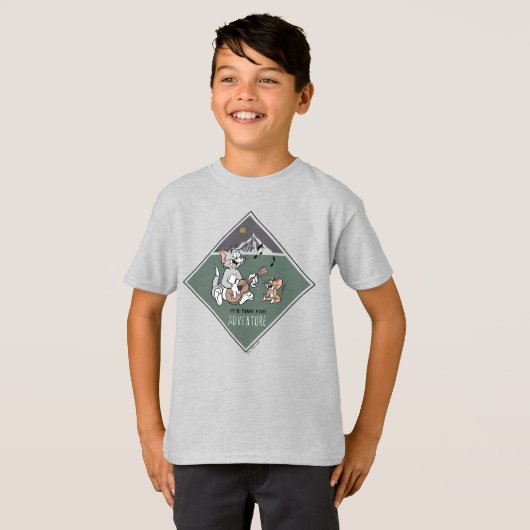 Tom en Jerry "Het is tijd voor avontuur" T-shirt (Voorkant volledig)