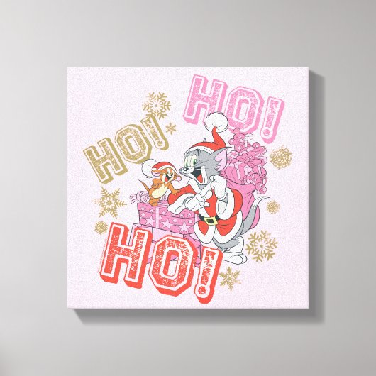Tom en Jerry "Ho! Ho! Ho!" Santa Cft-levering Canvas Afdruk (Voorkant)