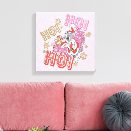 Tom en Jerry "Ho! Ho! Ho!" Santa Cft-levering Canvas Afdruk (Insitu (Woonkamer))