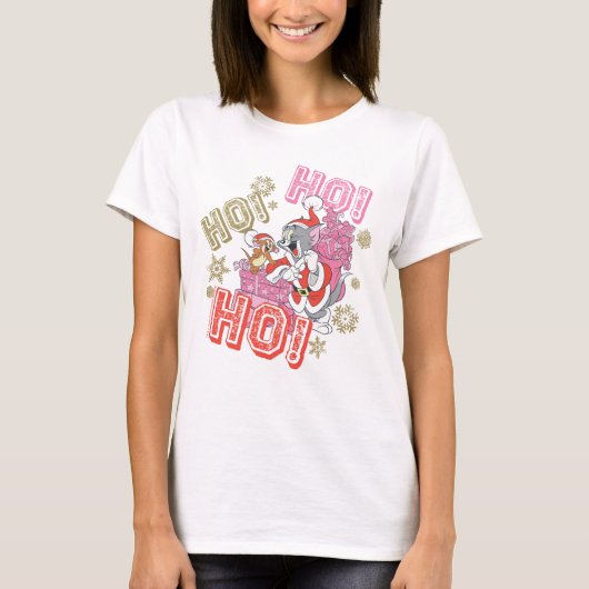 Tom en Jerry "Ho! Ho! Ho!" Santa Cft-levering T-shirt (Voorkant)