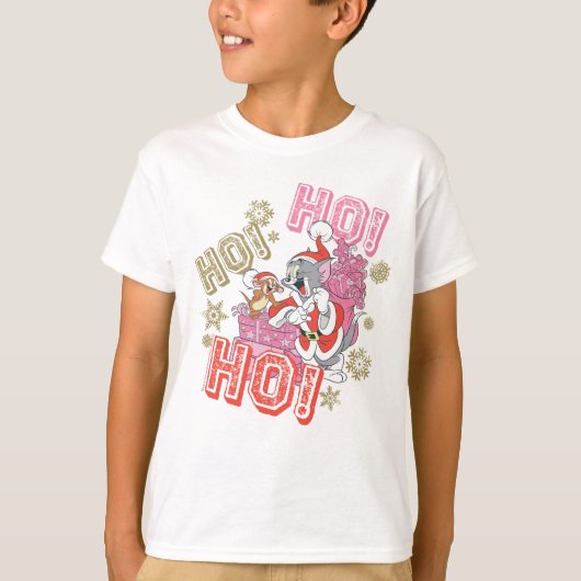 Tom en Jerry "Ho! Ho! Ho!" Santa Cft-levering T-shirt (Voorkant)
