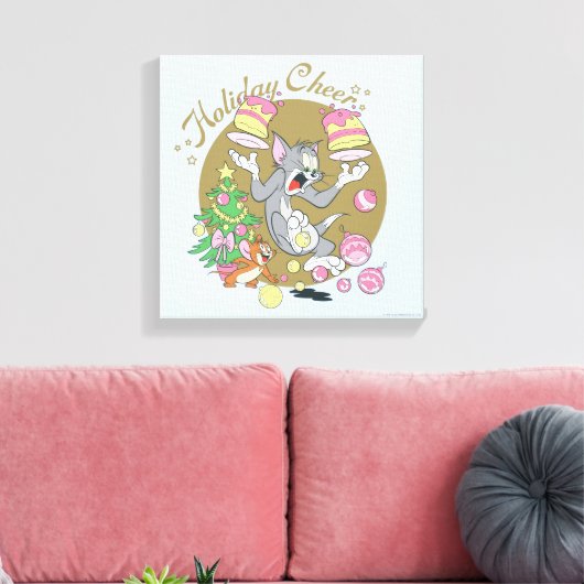 Tom en Jerry Holiday Cheer Canvas Afdruk (Insitu (Woonkamer))