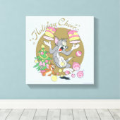 Tom en Jerry Holiday Cheer Canvas Afdruk (Insitu (Houten vloer))