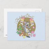 Tom en Jerry Holiday Cheer Feestdagenkaart (Voorkant / Achterkant)