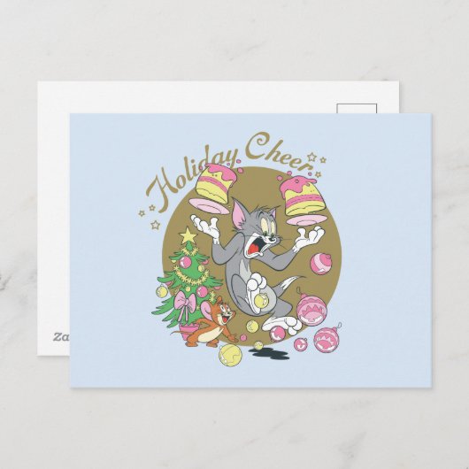 Tom en Jerry Holiday Cheer Feestdagenkaart (Voorkant / Achterkant)