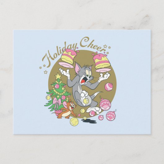 Tom en Jerry Holiday Cheer Feestdagenkaart (Voorkant)