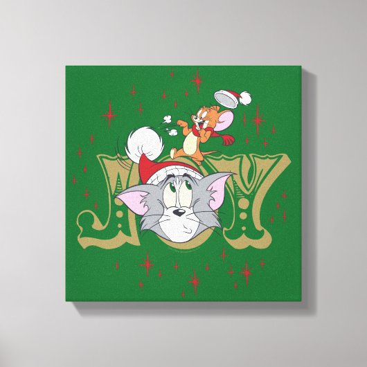 Tom en Jerry Holiday Joy Canvas Afdruk (Voorkant)