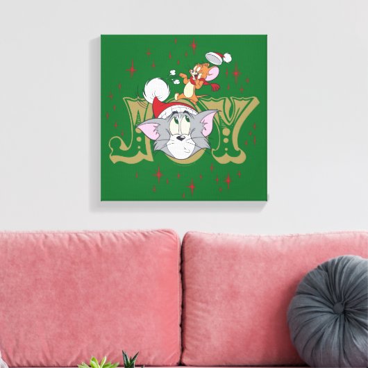 Tom en Jerry Holiday Joy Canvas Afdruk (Insitu (Woonkamer))