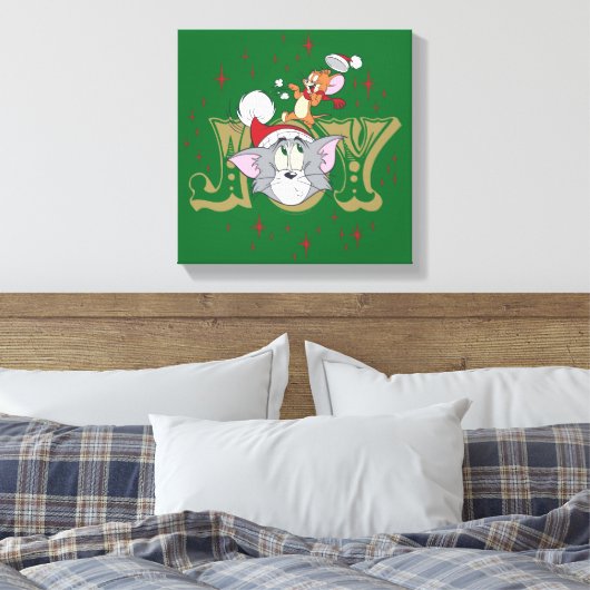 Tom en Jerry Holiday Joy Canvas Afdruk (Insitu (Slaapkamer))