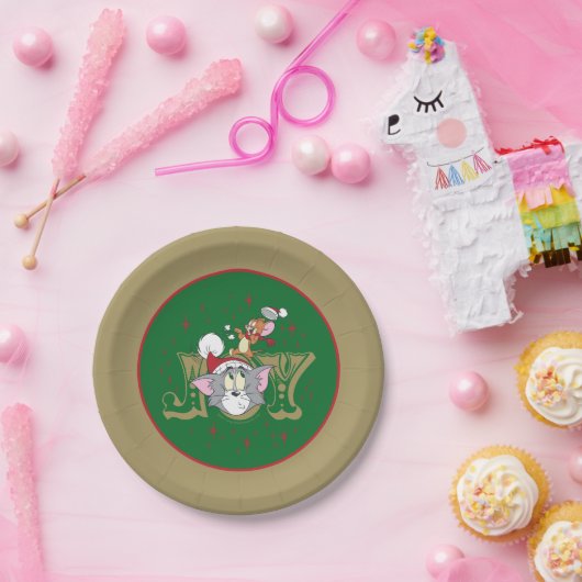 Tom en Jerry Holiday Joy Papieren Bordje (Feest)