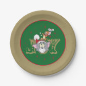 Tom en Jerry Holiday Joy Papieren Bordje (Voorkant)