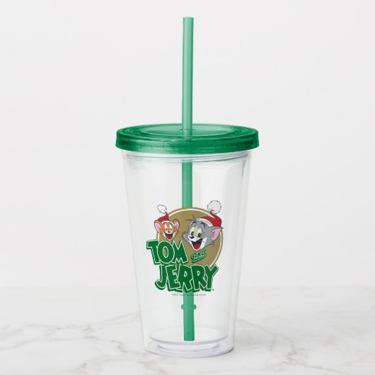 Tom en Jerry Holiday Logo Acryl Drinkbeker (Voorkant)