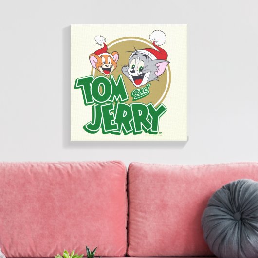 Tom en Jerry Holiday Logo Canvas Afdruk (Insitu (Woonkamer))