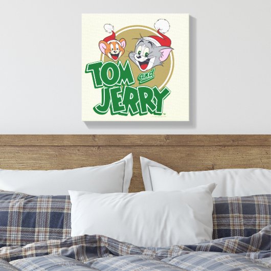 Tom en Jerry Holiday Logo Canvas Afdruk (Insitu (Slaapkamer))