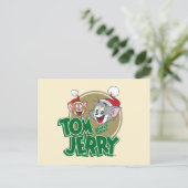 Tom en Jerry Holiday Logo Feestdagenkaart (Staand voorkant)