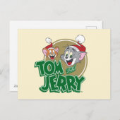Tom en Jerry Holiday Logo Feestdagenkaart (Voorkant / Achterkant)
