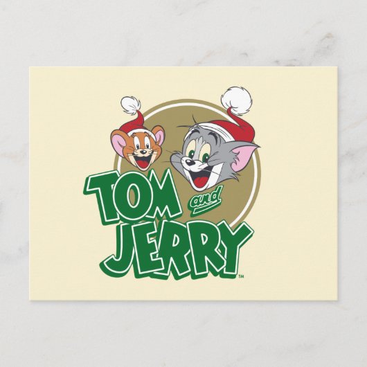 Tom en Jerry Holiday Logo Feestdagenkaart (Voorkant)