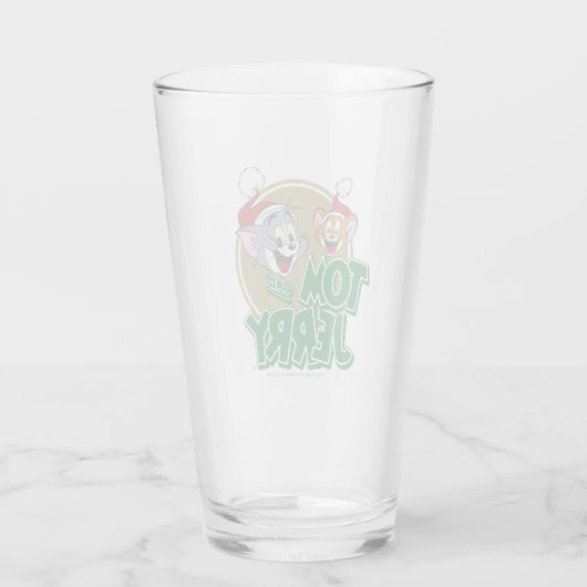 Tom en Jerry Holiday Logo Glas (Achterkant)