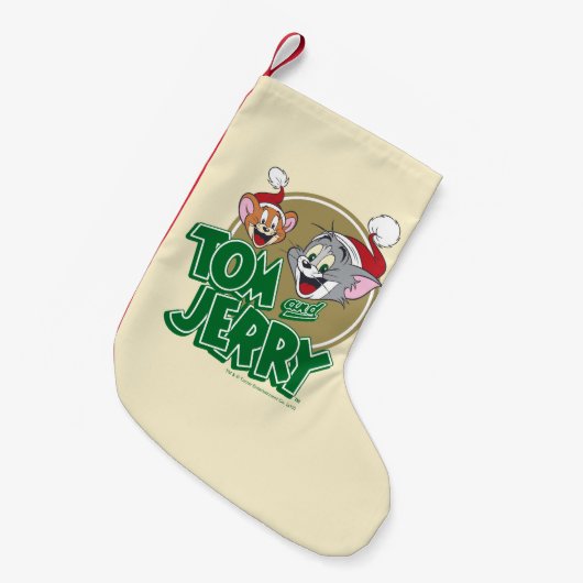 Tom en Jerry Holiday Logo Kleine Kerstsok (Voorkant (Hangend))