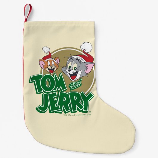 Tom en Jerry Holiday Logo Kleine Kerstsok (Voorkant)
