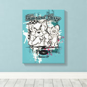 Tom en Jerry Hollywood CA Canvas Afdruk (Insitu (Houten vloer))
